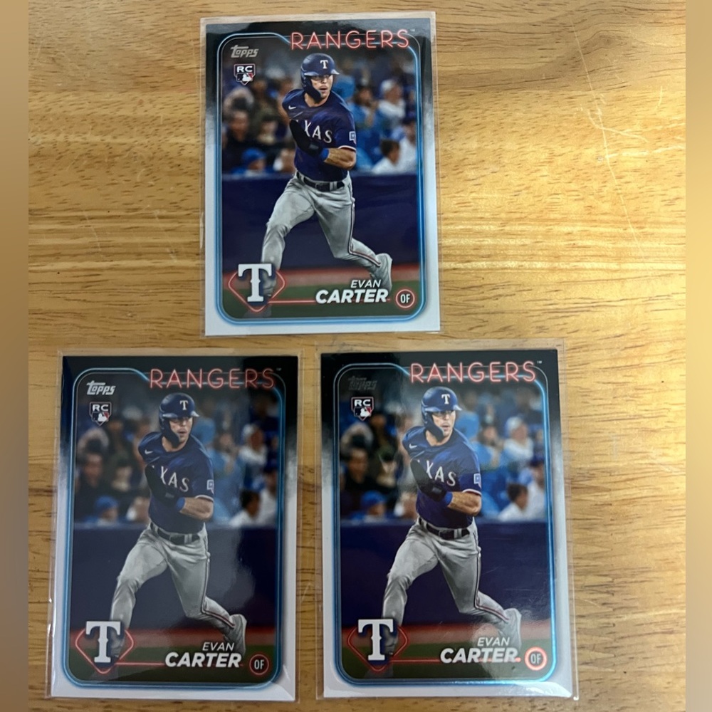 Evan Carter Rookie baseball card